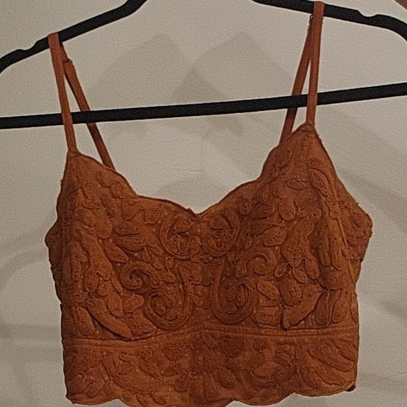Rust Lace Crop Top - Picture 5 of 7
